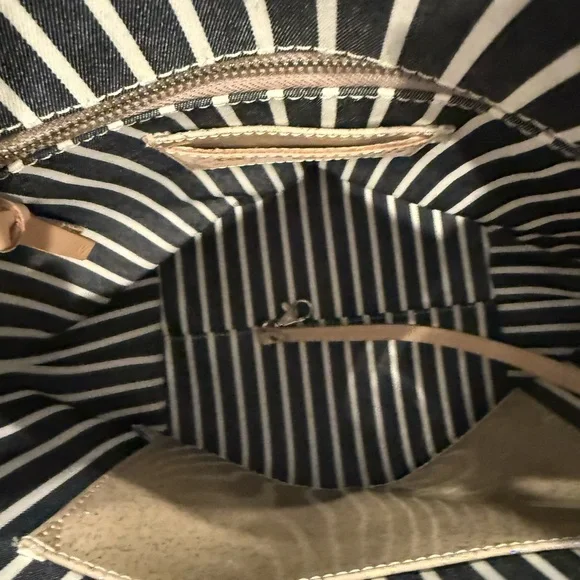 Consuela Textured Cream Tote with Multicolor Strap - Picture 6 of 6